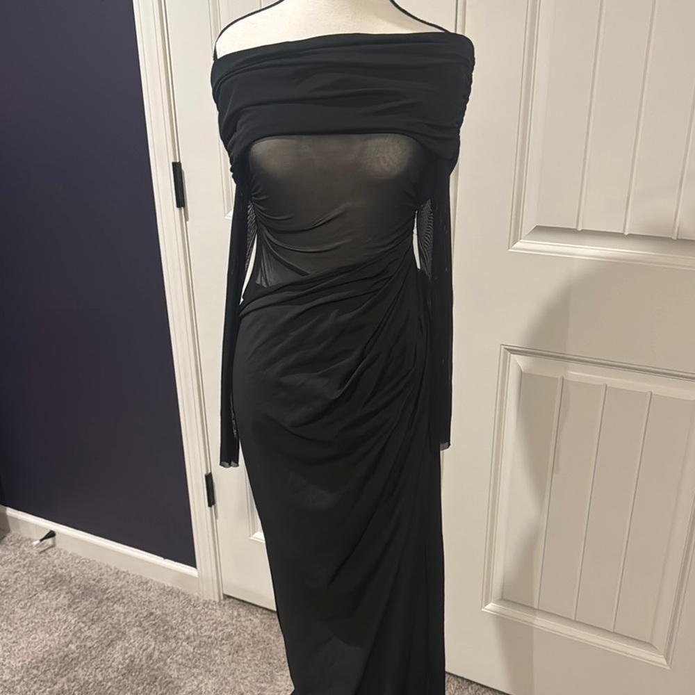 Elegant Black Off-Shoulder Dress